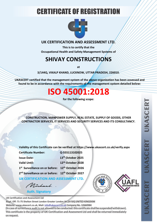 ISO 45001:2018 certificate preview
