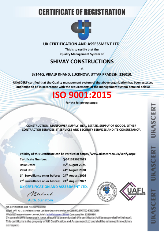 ISO 9001:2015 certificate preview